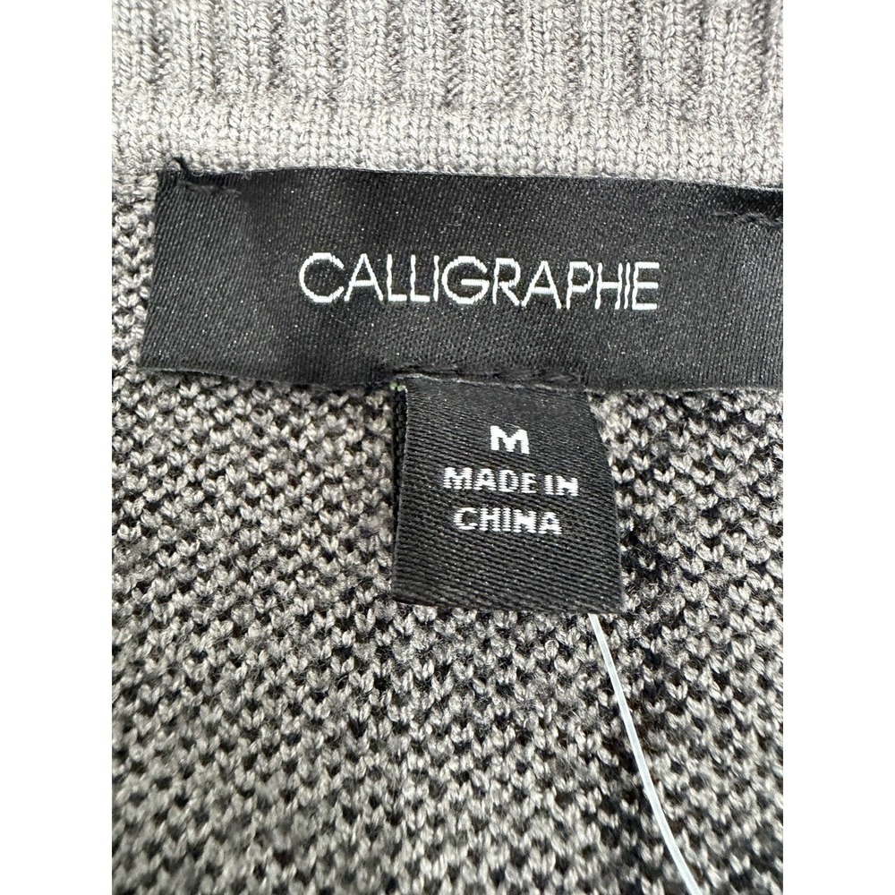 Anthropologie Calligraphie Novelty women's Sweater Dogs Print Grey Size M NWT - Picture 8 of 8
